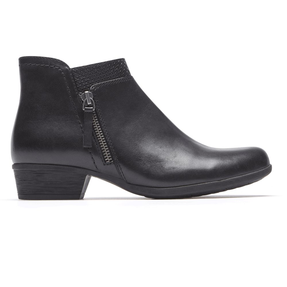 Rockport Women's Carly Booties - Black - USA (3458HIVZU)